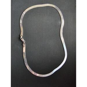 Vintage Sterling Silver .925 Italy Herringbone Chain Necklace – Unisex, 18”/20”